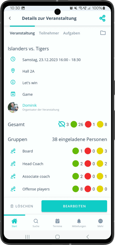 Gumb: scheduling An- und Abmeldungen checken img