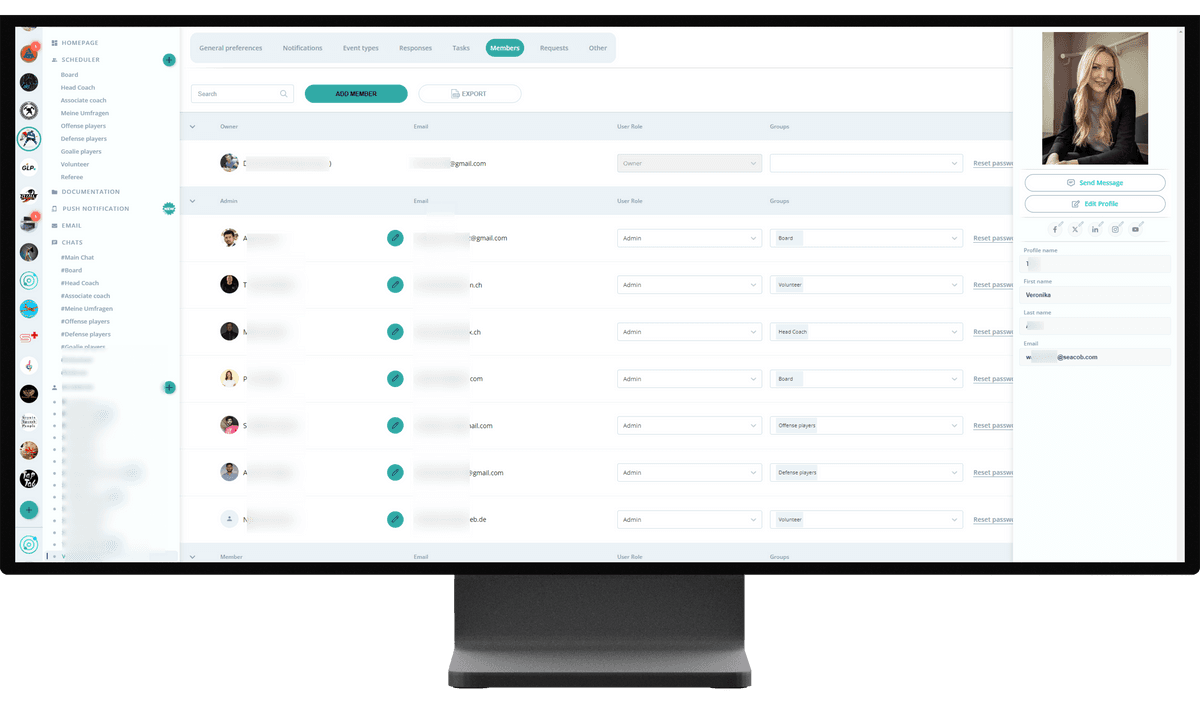 Gumb: scheduling Member Management img